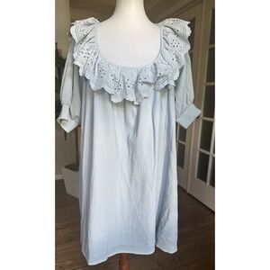 Charlie Holiday Women's Blue Dress 3/4 Sleeve Scoop Neck Pullover Size 8